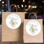 Bärengrüne Babydusche Runder Aufkleber