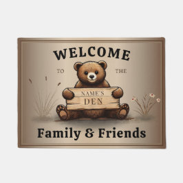 Bärengruß mit persönlichem Namensschild Familien Fußmatte