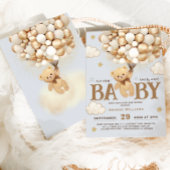 Bärenhalterung Balloons Dusty Blue Baby Boy Dusche Einladung