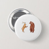 Bärenhände Oh Hirsch Lustige Sprüche Pun Geschenk Button (Vorne & Hinten)