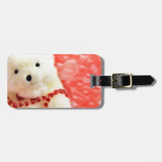 Bärenherzen und Liebe für den Valentinstag Gepäckanhänger (Vorderseite horizontal)