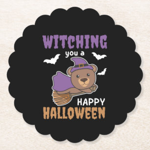 Bärenhexen, die dir ein glückliches Halloween erah Untersetzer