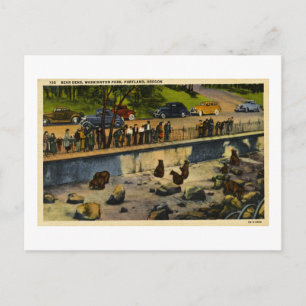 Bärenhöhlen Washington Park Portland Oregon Vintag Postkarte