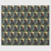 Bärenholz mit Wildblumen Geschenkpapier (Flach)