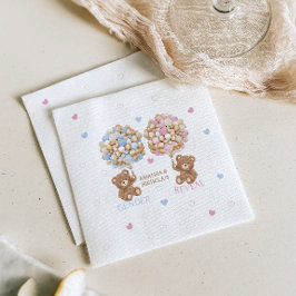 Bärenhöre & Bälle Rosa blaue Genderoffenbarung Serviette