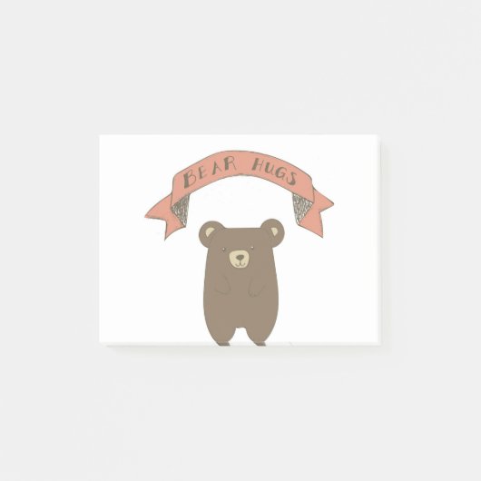 Bärenhugs-Illustration Post-it Klebezettel (Vorderseite)