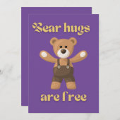 Bärenhugs sind gratis dankeskarte (Vorne/Hinten)