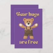Bärenhugs sind gratis dankeskarte (Vorne/Hinten)