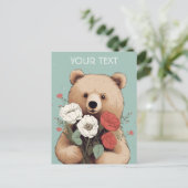 Bärenhugs und Blume: Eine Karte für jeden Anlass (Stehend Vorderseite)