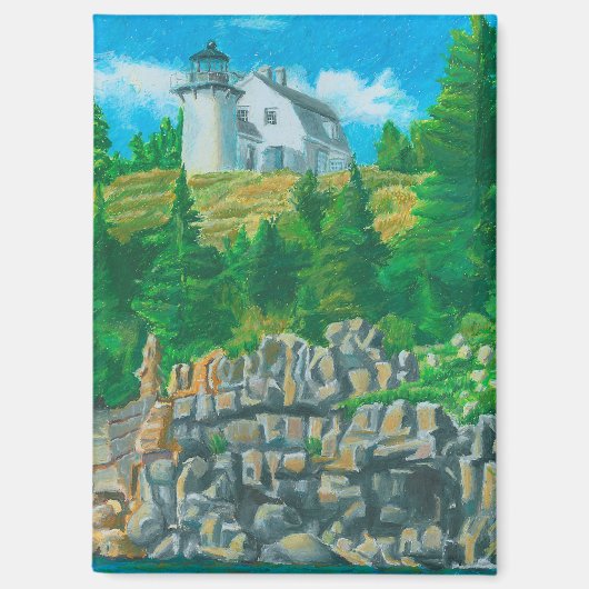 Bäreninsel-Leuchtfeuer-Gemälde Magnet (Vorderseite)