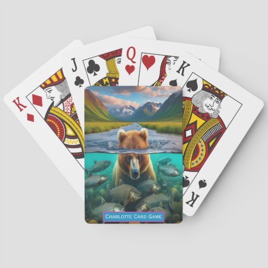Bärenjagd in Mountain Monogram Kids Old Maid Game Spielkarten (Rückseite)