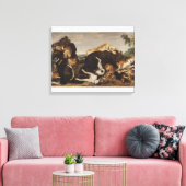 Bärenjagd oder, Schlacht zwischen Hunden und Bären Leinwanddruck (Insitu (Wohnzimmer))