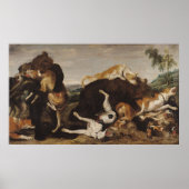 Bärenjagd oder, Schlacht zwischen Hunden und Bären Poster (Vorne)