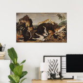 Bärenjagd oder, Schlacht zwischen Hunden und Bären Poster (Heimbüro)