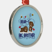 Bärenjunge, sehr große Bruder-Geschwister Ornament Aus Metall (Rechts)