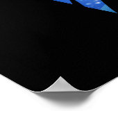 Bärenjunge und Mama-Mond-Silhouette unter den Ster Poster (Ecke)