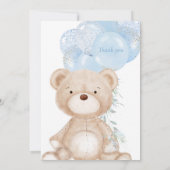 Bärenjunge zum ersten Geburtstag und Taufe Einladung (Rückseite)