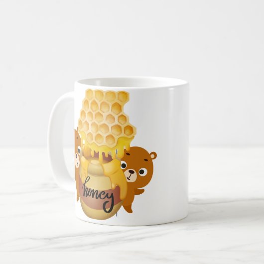 Bärenjungen mit Honey Pot Kaffeetasse (Vorderseite Links)
