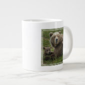 Bärenjungen mit ihrer Mutter Jumbo-Tasse (Vorderseite Rechts)
