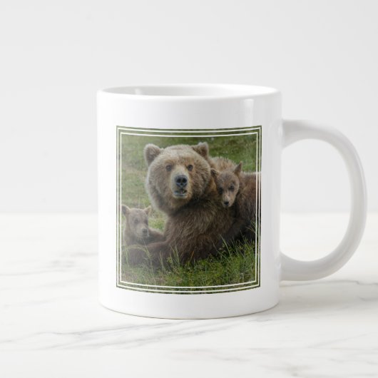 Bärenjungen mit ihrer Mutter Jumbo-Tasse (Rechts)