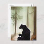 Bärenkaffee im Wald Postkarte (Vorne/Hinten)