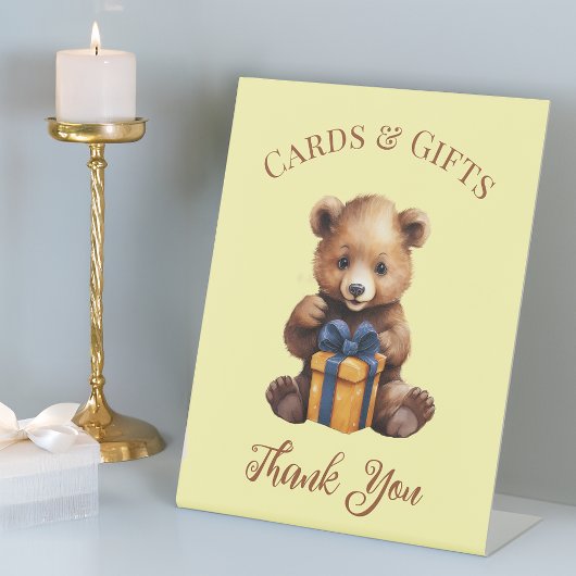 Bärenkarten und Geschenke Niedliche Babydusche Sockelschild