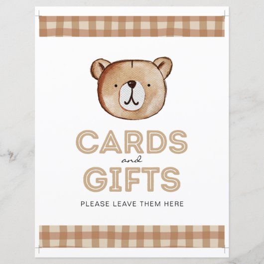 Bärenkarten und Geschenkzeichen (Vorderseite)