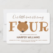 Bärenkinder zum vierten Geburtstag Einladung (Vorderseite)