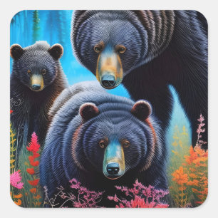 Bärenkollektion Quadratischer Aufkleber