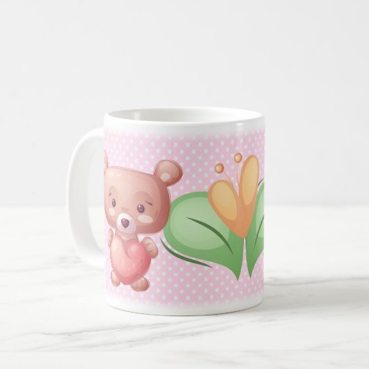 Bärenkollektion - Rosa Kaffeetasse (Vorderseite Links)