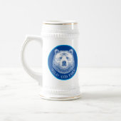 Bärenkopf, frei und frei, Handzeichnung Bierglas (Links)