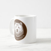 Bärenkopf, frei und frei, Handzeichnung Kaffeetasse (Vorderseite Links)