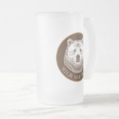 Bärenkopf, frei und frei, Handzeichnung Mattglas Bierglas (VorderseiteRechts)