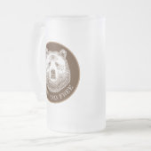 Bärenkopf, frei und frei, Handzeichnung Mattglas Bierglas (Vorderseite Links)