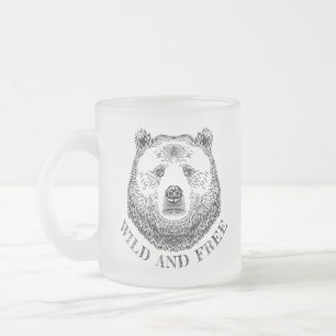 Bärenkopf, frei und frei, Handzeichnung Mattglastasse