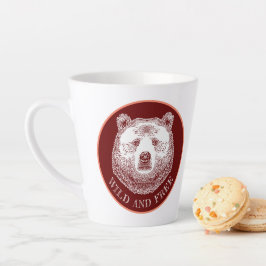 Bärenkopf, frei und frei, Handzeichnung Milchtasse