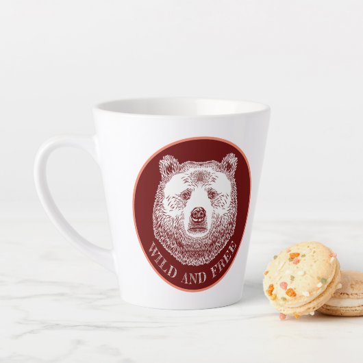 Bärenkopf, frei und frei, Handzeichnung Milchtasse (Beispiel)