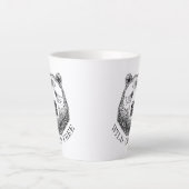 Bärenkopf, frei und frei, Handzeichnung Milchtasse (Vorderseite)