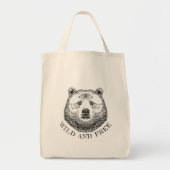 Bärenkopf, frei und frei, Handzeichnung Tragetasche (Vorne)
