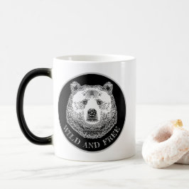 Bärenkopf, frei und frei, Handzeichnung Verwandlungstasse