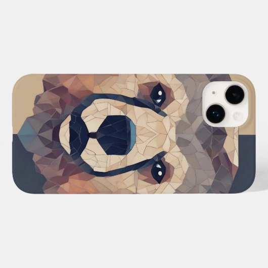 Bärenkopf Low Poly Design Case-Mate iPhone Hülle (Rückseite (Horizontal))