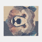 Bärenkopf Low Poly Design Fleecedecke (Vorderseite (Horizontal))