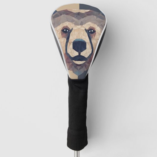 Bärenkopf Low Poly Design Golf Headcover (Vorderseite)
