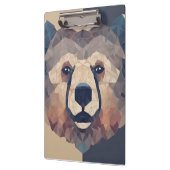Bärenkopf Low Poly Design Klemmbrett (Links)