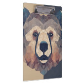 Bärenkopf Low Poly Design Klemmbrett (Rechts)