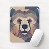 Bärenkopf Low Poly Design Mousepad (Mit Mouse)