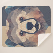 Bärenkopf Low Poly Design Sherpadecke (Vorderseite (Horizontal))