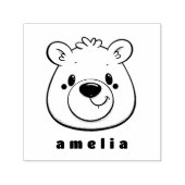 Bärenkopf mit dem Namen schwarz-weiß Permastempel (Design)