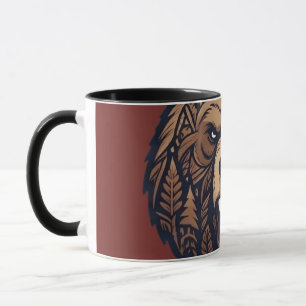 Bärenkopf Wilde Stammeskunst-Kaffeetasse Tasse