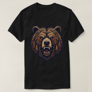 Bärenkopf Wilde Stammeskunst von OktoNexus T-Shirt